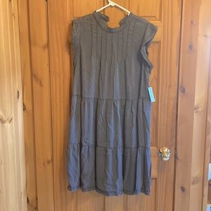 Anthropologie grey sleeveless  dress with pockets size 1 plus